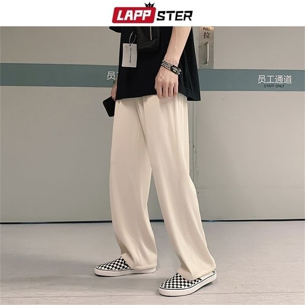 LAPPSTER Hommes Unisexe Lâche Harajuku Harem Pantalon Hommes Mode Coréenne Casual Joggers Femmes Lisse Droite Sweat Pantalon 5XL 201128