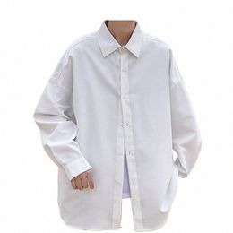 Lappster Hombres Blanco Sólido Vintage Camisas 2023 Hombres Harajuku Fi Camisa de gran tamaño Hombre Negro Casual Streetwear Blusas Tallas grandes S3mK #