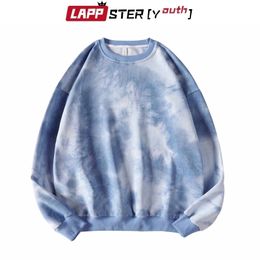 LAPPSTER-Jeunesse Couple Surdimensionné Streetwear Hoodies Automne Hommes Harajuku Style Coréen Sweats À Capuche Tie Dye À Capuche 201027