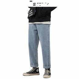 Lappster-jeunesse coréen bleu jean pantalon hommes 2023 hommes lâche solide vintage pantalon en denim droit mâle coréen fis gris jean 5XL v7x4 #