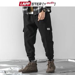 Lappster-jovens homens camo streetwear joggers calças homens macacões hip hop calças de carga baggy camuflagem calças sweatpants 201110