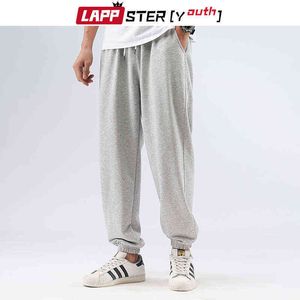 Lappster-jeugd Mannen Solid Cotton Harajuku Harem Broek 2021 Mens Koreaanse Fashions Streetwear Joggers Mannelijke Casual Baggy Sweat Pants G0104