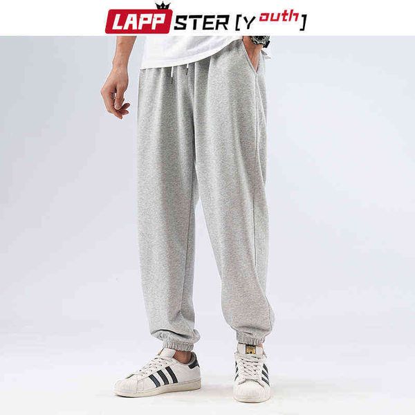 LAPPSTER-jeunesse hommes solide coton Harajuku sarouel 2021 hommes mode coréenne Streetwear Joggers mâle décontracté Baggy pantalons de survêtement G0104