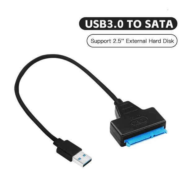 Adaptadores para computadora portátil Cargadores USB 3 0 a SATA Cable Soporte 2 5 pulgadas HDD externo SSD Adaptador de disco duro Convertidor de conector de computadora 231007