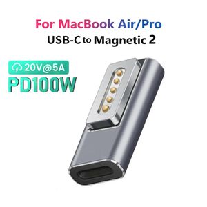 Adaptateurs pour ordinateur portable Chargeurs USB Type C Adaptateur PD magnétique pour Magsafe 1 2 Air Pro Indicateur LED Charge rapide Convertisseur de prise magnétique 231018