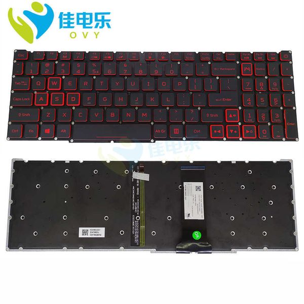 Teclados de repuesto italianos retroiluminados para ordenador portátil para Acer Nitro 5 AN515-54 AN515-55-50Z3 AN715-51-73AJ AN515-43 teclado inglés HKD230825. HKD230824