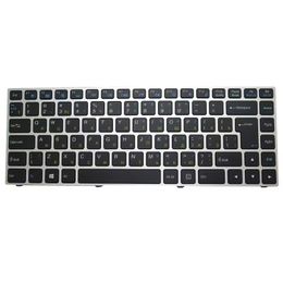 Laptop-verlichte toetsenbord voor Clevo P640 MP-13C26SUJ4306 6-80-N13B0-281-1 Russisch RU Silver frame