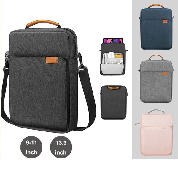 Bolsas para computadora portátil 9-11 / 13.3 pulgadas Caja de tableta portátil Almacenamiento Bolsa de hombro para computadora portátil para iPad Galaxy Tab Adulto Estudiante Negocio Bolso cruzado 231019