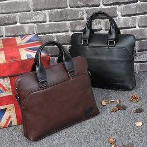 Bolsas para computadora portátil Oficina de negocios Maletín Hombres Marca Tote de cuero Bolsa de computadora Hombre Bolso vintage Ocio Hombro grande Marrón 230828