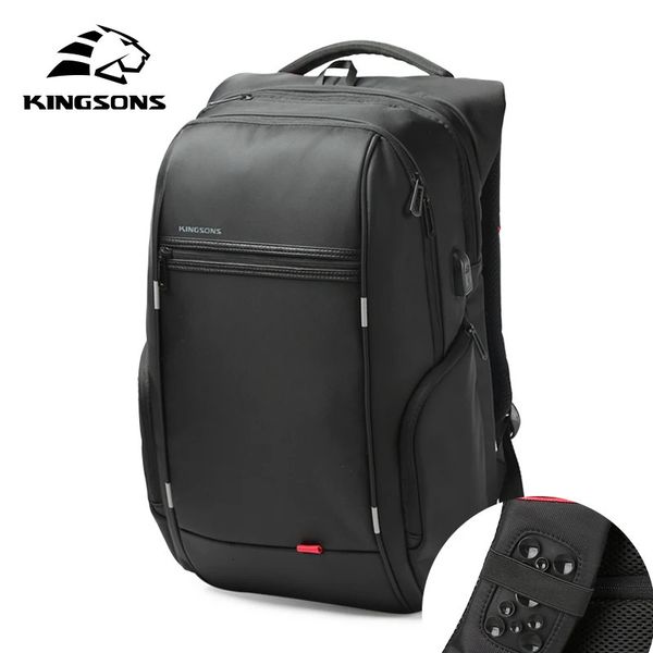 Bolsas para computadora portátil Kingsons 13.3 15.6 17.3 pulgadas Mochila antirrobo impermeable para computadora portátil para hombres y mujeres Bolsa para computadora portátil con carga USB externa 231019