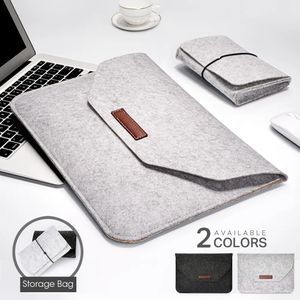 Laptop Bags Laptop Bag Sleeve 12 13.3 14 15 16 Inch Wool Felt Notebook Tablet Case Cover For Air 13 Magicbook Matebook 231019