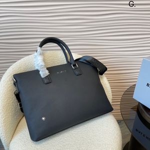 Maletín para computadora portátil Mont blanc Maletín Bolso para computadora portátil Caja de cuero completo Maletín Maletín Palillo de dientes Cuero de vaca Bolso de diseñador Bolso de lujo Bolso de prensa Bolso para hombre Bolso para mujer