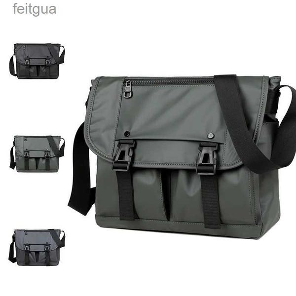 Maletines para portátiles Mochila 2023 Nuevo bolso bandolera para hombre iPad Business Commuter Bolso de cartero simple Multi funcional Anti salpicaduras Bolso de hombro vintage YQ240111