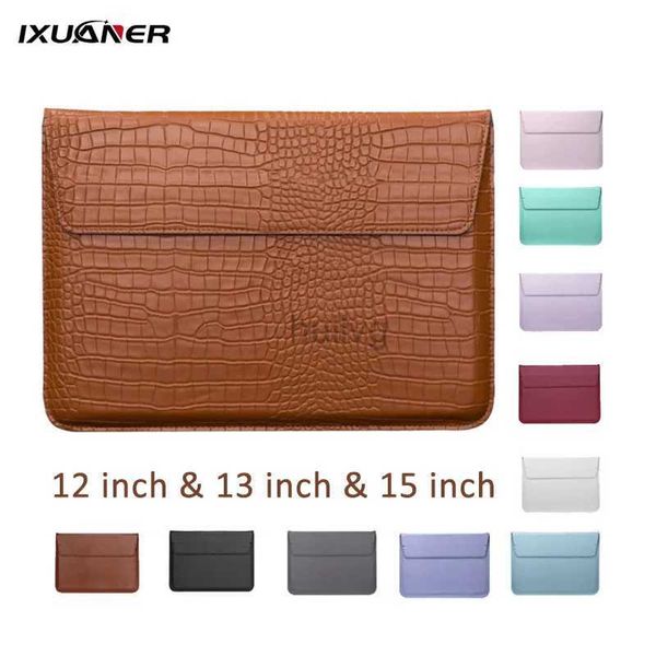 Étuis pour ordinateur portable Sac à dos pour Macbook Air 13 Case 11 12 15 Pro 13.3 15.4 Retina Enveloppe à manches unisexe Fundas Pochette en cuir PU pour ordinateur portable 24328