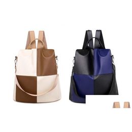 Laptop -cases Backpack Ladies Backpacks Nieuwe vrouwelijke tas Gaat bij de casual Shoder grote capaciteit Soft Leather Student Travel Drop Deli Dh0jn