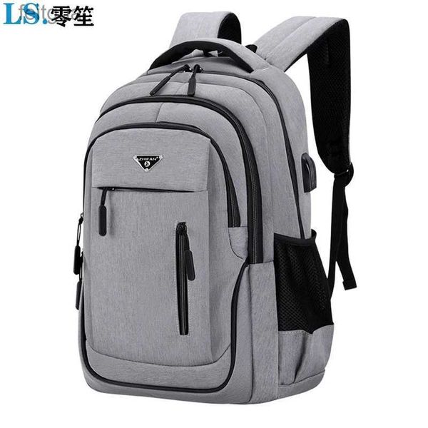 Mochilas para portátiles Mochila Mochila de gran capacidad Mochilas para portátiles para hombres 15.6 Oxford Negro Sólido Bolsas de escuela secundaria Mochila para estudiantes universitarios para adolescentes YQ240111