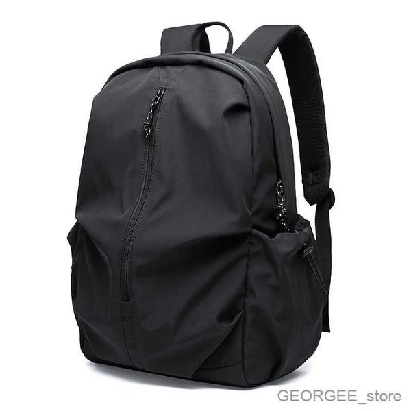 Mochila para ordenador portátil de gran capacidad, mochila impermeable con dientes juveniles, cremallera, mochila de viaje negra para estudiantes para hombres