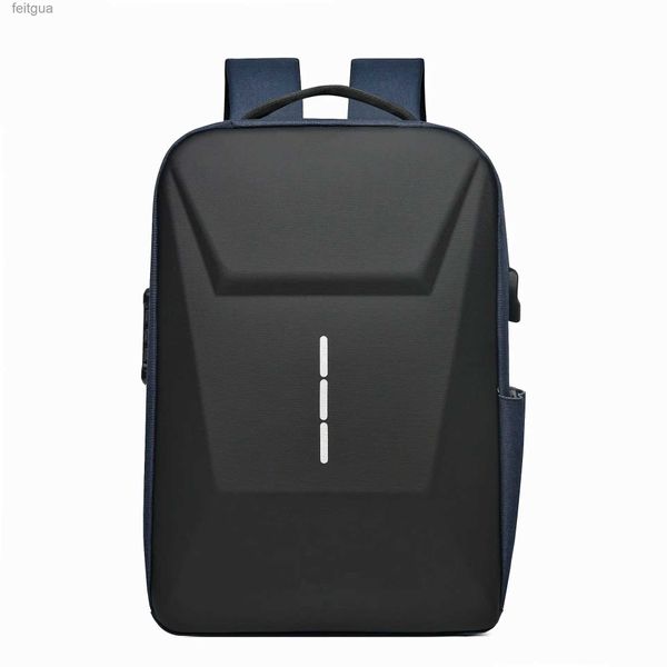 Laptop Cases Mochila Mochila para computadora portátil para hombres Estuche rígido de plástico Bolsa para computadora Mochila impermeable de negocios para hombres con puerto de carga USB y bloqueo de contraseña YQ240111