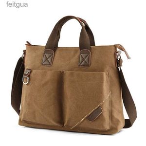 Laptoptassen Rugzak Heren Wasbare Canvas Tas Leren Aktetas Reiskoffer Messenger Schouder Tote Pack Handtas Grote Casual Zakelijke Laptoptassen YQ240111