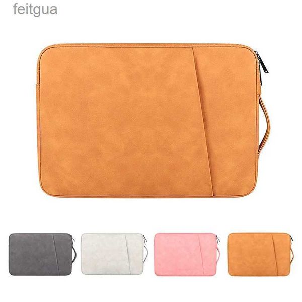 Nouveau sac d'ordinateur portable en cuir PU pour Macbook Air Pro Dell Asus HP Acer sac à main 13 14 15 15.6 pouces pochette pour ordinateur portable femmes ordinateur YQ240111