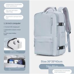 Laptop-Hüllen, Rucksack, wasserdicht, für Reisen, große Kapazität, leicht, MTI-Funktionskoffer, Ipad-Schuhe, kurze Reisetasche, Drop-Lieferung Com Dhuxz