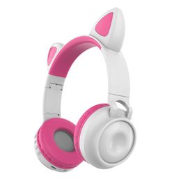 Laptop Mobiele telefoons Tablet Pad Hoofdtelefoon Leuke Kat Oor Roze Gaming Oortelefoon Hifi bashoofdtelefoon van kimistore1