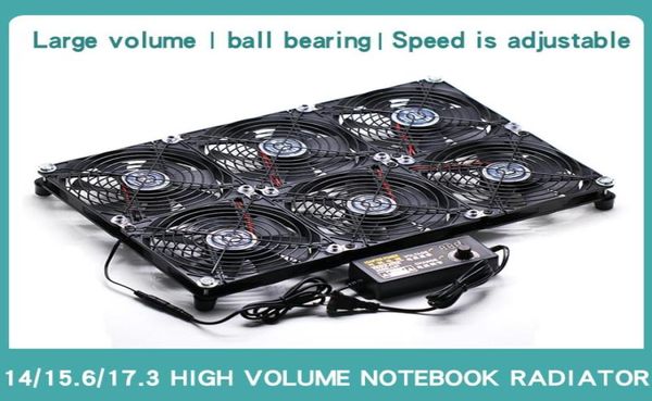 Tampons de refroidissement d'ordinateur portable Volume de vitesse de vitesse réglable 14156173In Book Book Base Base Fan Radiator Bracket 6 Turbo Heat Dis9021605