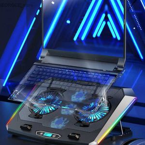 Laptop-koelpads D10 17-inch gaming-laptopkoeler 2 ventilatoren Led-scherm USB-poort Laptopkoelpad RGB-koellicht notebookstandaard voor laptop