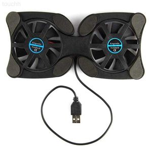 Ventilateur de refroidissement USB pliable refroidisseur de processeur Mini poulpe ordinateur portable refroidisseur Pad support silencieux Double ventilateurs pour ordinateur portable 7-15 pouces L230923