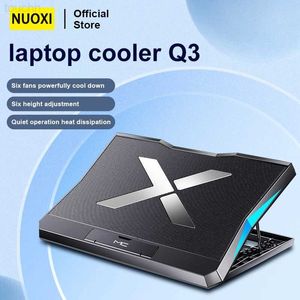 Laptop Cooling Pads NUOXI Q3 Gaming Laptop Koeler Met Zes Fans Draagbare Notebook Cooling Pad Stand Compatibel met 10-18 Inch La Macbook Tablet PC L230923