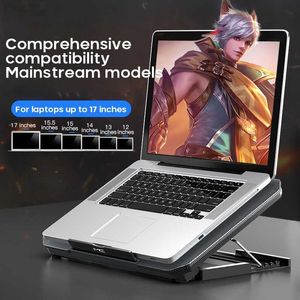 Laptop Cooling Pads Q100 17 inch Gaming Laptop Koeler Fan Led Scherm Twee USB-poorten 2600 RPM Laptop Cooling Pad Notebook Stand Voor Laptop L230923