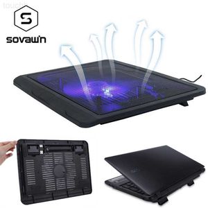 Laptop-koelpads Sovawin N19 Zwart Slim Base-ondersteuningsventilator voor laptopkoeler Notebook USB Luchtafzuigende koelventilator voor laptop Cool Fans 14 inch L230923