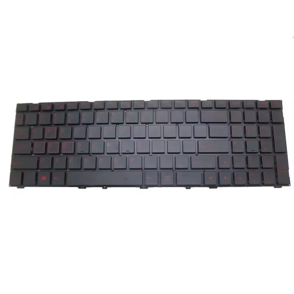 Clavier pour ordinateur portable pour Clevo P650 MP-13H83USJ430B2 6-80-P6500-013-1H États-Unis avec un cadre noir et rétro-éclairé