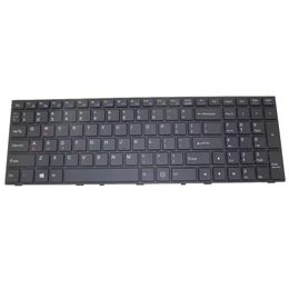 Clavier d'ordinateur portable pour Clevo P650 MP-13H83USJ430D MP-13H83USJ430B4 6-80-P6500-013-1HA des États-Unis avec un cadre noir et rétro-éclairé