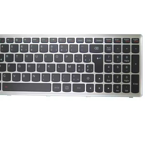 Clavier d'ordinateur portable pour Lenovo Z710 U510 Belgique être 25211346 25211377 25211315 avec cadre argenté rétro-éclairé nouveau