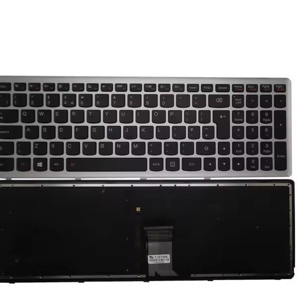 Clavier pour ordinateur portable pour Lenovo Z710 U510 Royaume-Uni UK 25211325 25211356 25211294 avec cadre argenté rétro-éclairé nouveau