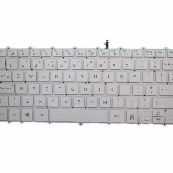Teclado laptop para LG 15Z980-GA55J 15Z980-GA7CJ 15Z980-GR55J 15Z990-A.AAS7U1 15Z990-R.AAS9U1 15Z990-V.AA52C UK WHITE WHITE LIT