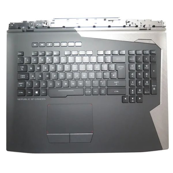 Teclado reposamanos para ordenador portátil para ASUS G703GI-1A nueva cubierta negra con retroiluminación RGB con panel táctil inglés del Reino Unido 90NR0HJ1-R31UK0 V170562