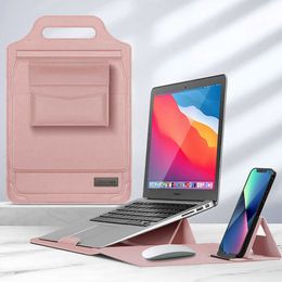 Sac à manches pour ordinateur portable 5 en 1, étui pour support d'ordinateur portable avec câble, pochette pour tapis de souris, pour MacBook Huawei Matebook 11 12 13.3 13 14 15, housse HKD230828