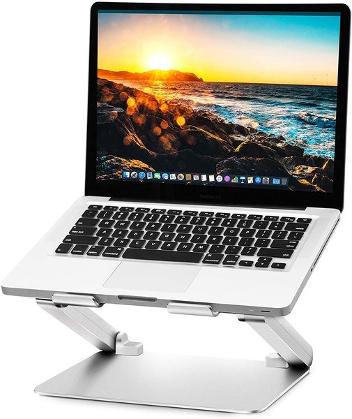 Compatible réglable de support pour ordinateur portable compatible avec Apple Mac MacBook Pro Air, porte-aluminium ergonomique pour ordinateur portable de 10-17,3 pouces, support multi-angle