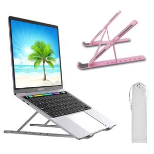 Laptopstandaard Laptopstandaard voor bureau Ergonomische hoeken in 10 niveaus Verstelbare computerstandaard Draagbare ABS-laptopverhogerhouder Compatibel met alle laptops en iPads