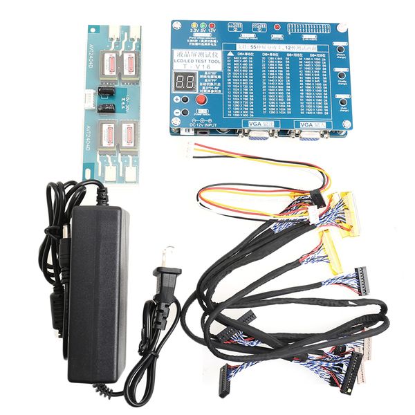 Freeshipping Laptop TV / LCD / LED Herramienta de prueba Panel Tester Soporte 7 -84 pulgadas LVDS 6 Línea de pantalla MAR21_15