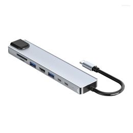 Laptop USB-poortuitbreiding Dockingstation C 8 in 1 Type splitter Plug en Play voor toetsenbord Flash Drive Kaartlezer Printer