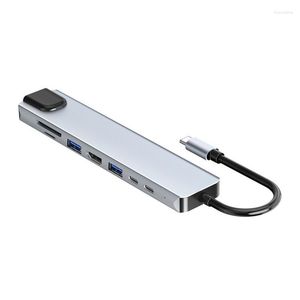 Station d'accueil d'extension de Port USB pour ordinateur portable C 8 en 1 Type séparateur Plug and Play pour clavier lecteur de carte Flash lecteur imprimante