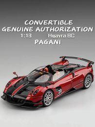 Grote 1/18 Pagani Huayra BC Supercar Alloy Diecast Model Auto Simulation Collection Boutique Boutique Sound Light Birthday Gifts Toys 240402