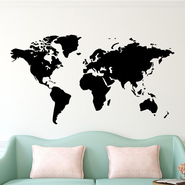 Grand 106cmX58 Sticker Mural Sticker Carte Du Monde pour Maison Salon Décoration Autocollants Chambre Décor Wallstickers Papier Peint Mural