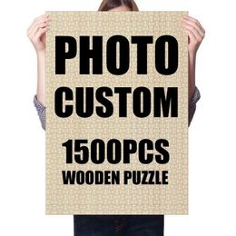 Grande 1500 unids Po Custom Jigsaw Puzzle Imagen personalizada DIY Juguetes Decoración Coleccionable Divertido Regalo de ocio con CAJA 240318