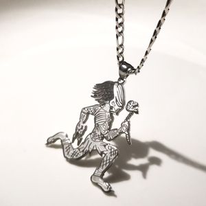 Grand 2 '' Juggalo Predator Charm En acier inoxydable Pendentif Collier Pendentif Collier Collier de bordure 5mm 24 pouces pour les cadeaux pour hommes