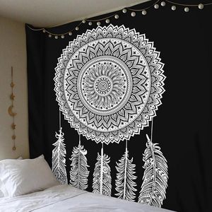 Grand 230x180cm Mandala Indien Tapisserie Tenture Bohème Tapis De Plage Polyester Couverture Tapis De Yoga Maison Chambre Art Tapis 210310