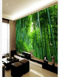 Gran 3D Bamboo Boot Board Road Expansión Mural Murural Papel de pared 3d Wallpapers 3D para telón de televisión 8289639